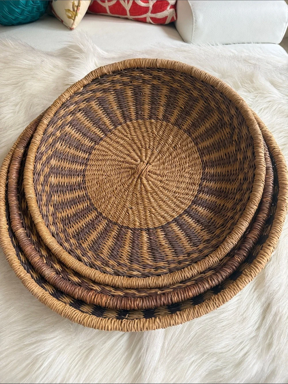 Vintage Woven Baskets Set of 3